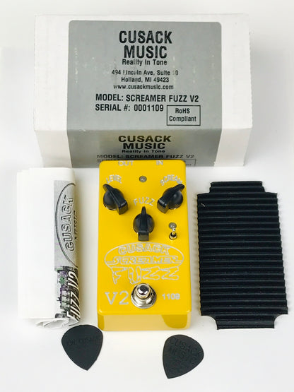 Cusack Music Screamer Fuzz V2, brand new old stock, etched graphics!