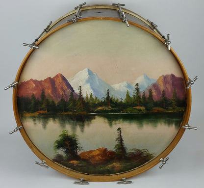 Ludwig 1928 Vintage 14" x 28" painted-scene Bass Drum