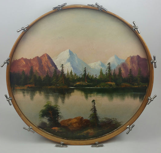 Ludwig 1928 Vintage 14" x 28" painted-scene Bass Drum