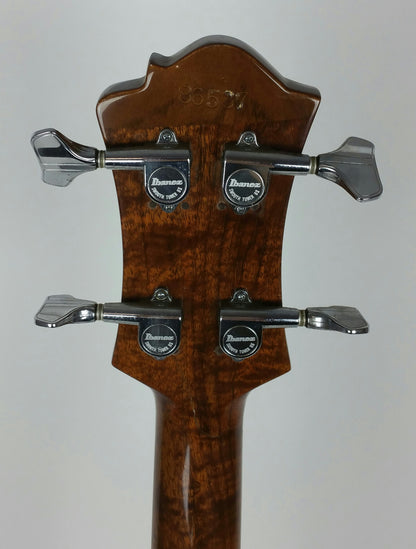 1980 Mockingbird bass, koa w/maple stringers, headstock repair